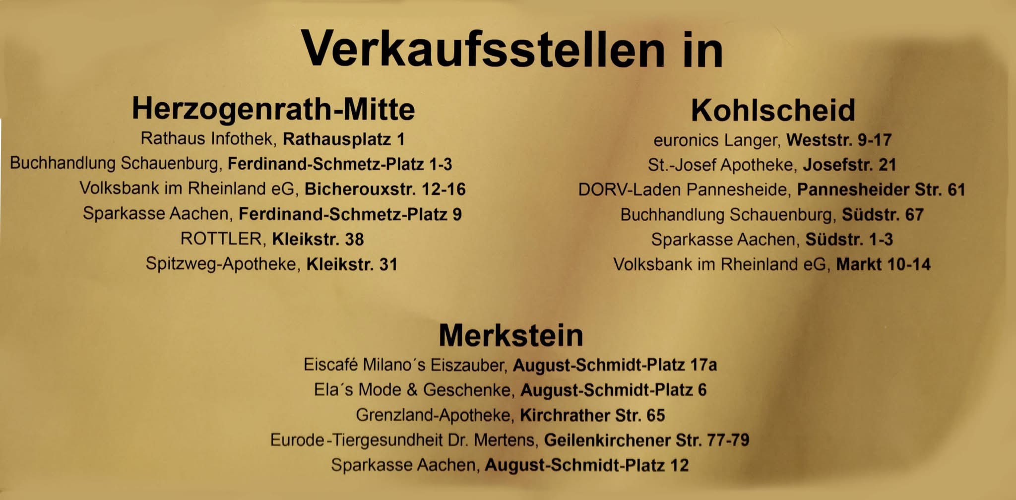 Vorverkaufsstellen 2026